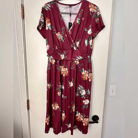 OUGES Women's Summer Short Sleeve Dress XL - Picture 2 of 5